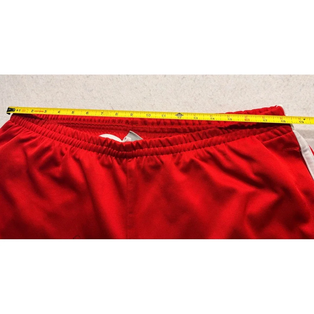 Nike Sportswear Mens XXL Red Track Pants White Side Stripe Zipper Pocket